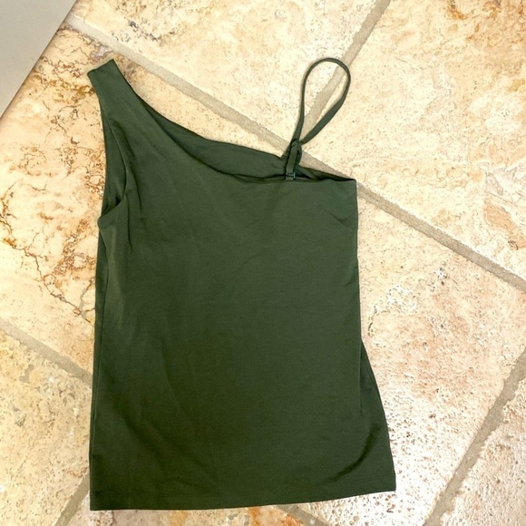 NWT Banana Republic Tank Top Womens One Shoulder Asymmetric olive Beach Size S - Picture 3 of 10